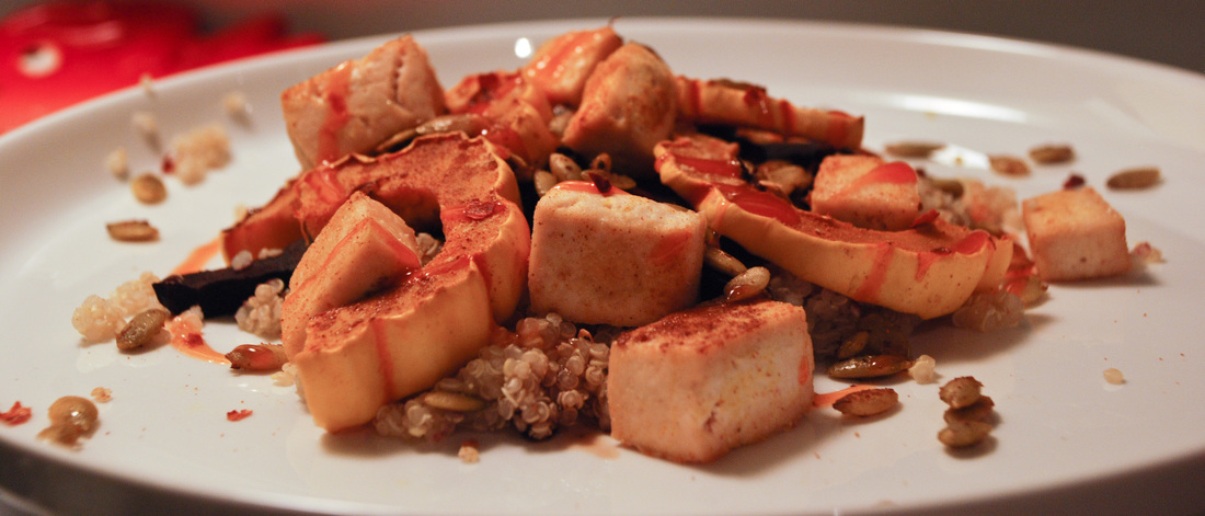 Baked Tofu and Veggies over Quinoa